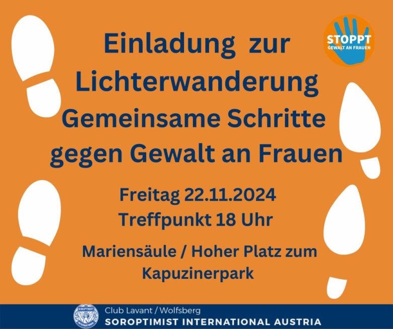 Einladung Lichterwanderung 22.11.2024 um 18 Uhr bei der Mariensäule am Hohen Platz